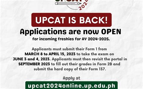 upcat 2024 application deadline